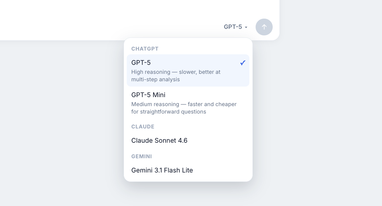 Choosing between GPT-5, Claude, and Gemini models in CognitiveUX.ai